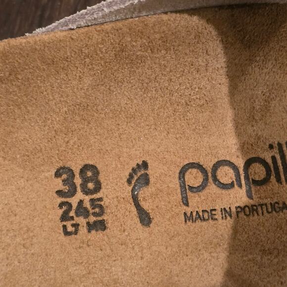 Papillio Birkenstock Arizona Pap Taupe Platform Chunky Slides Sz 38 US 7 Narrow - Picture 6 of 10